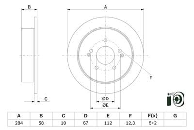 Disco de freno BOSCH 0 986 479 H16