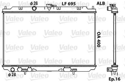 Radiador, refrigeración del motor VALEO 734729