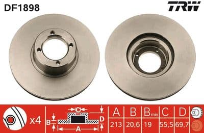 Disco de freno TRW DF1898