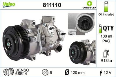 Compresor, aire acondicionado VALEO 811110