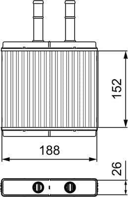 Radiador de calefacción, calefacción interior VALEO 812442