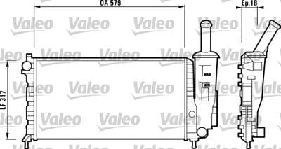 Radiador, refrigeración del motor VALEO 732851