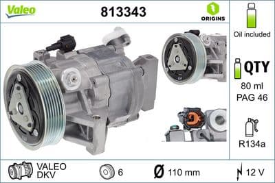 Compresor, aire acondicionado VALEO 813343