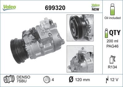 Compresor, aire acondicionado VALEO 699320