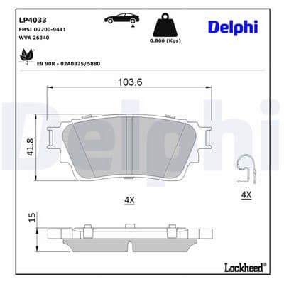 Juego de balatas de freno DELPHI LP4033