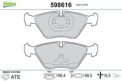 Juego de balatas de freno VALEO 598616