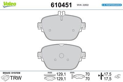 Juego de balatas de freno VALEO 610451