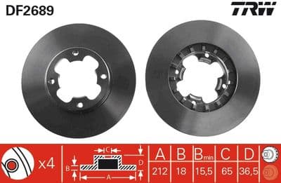 Disco de freno TRW DF2689