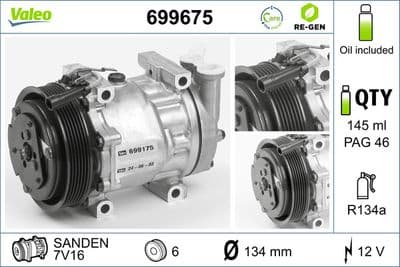 Compresor, aire acondicionado VALEO 699675