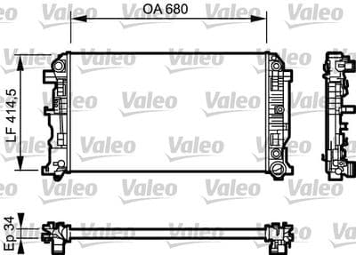 Radiador, refrigeración del motor VALEO 734929