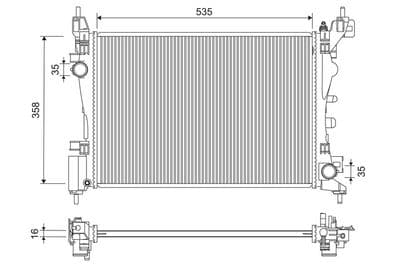 Radiador, refrigeración del motor VALEO 701277