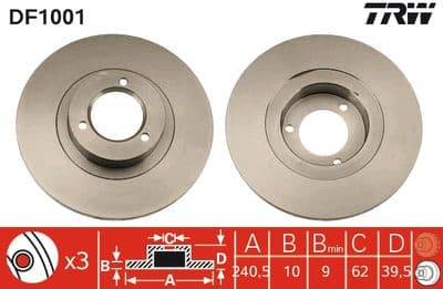 Disco de freno TRW DF1001