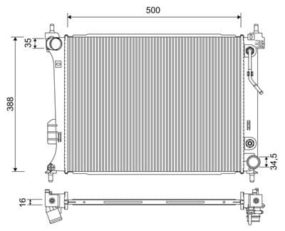 Radiador, refrigeración del motor VALEO 701254