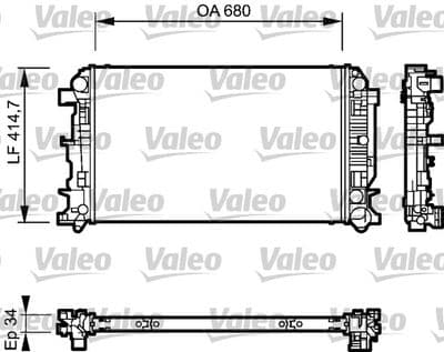 Radiador, refrigeración del motor VALEO 735089