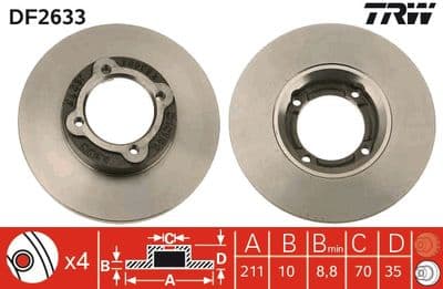 Disco de freno TRW DF2633