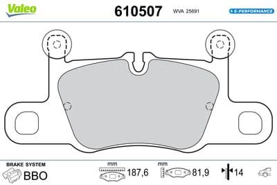 Juego de balatas de freno VALEO 610507