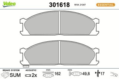 Juego de balatas de freno VALEO 301618