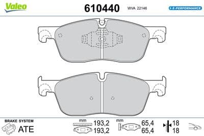 Juego de balatas de freno VALEO 610440