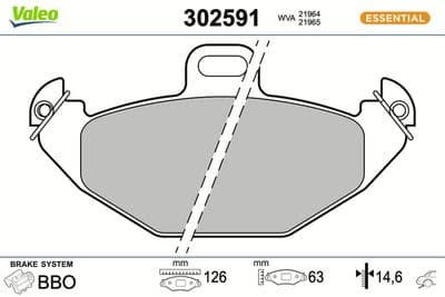 Juego de balatas de freno VALEO 302591