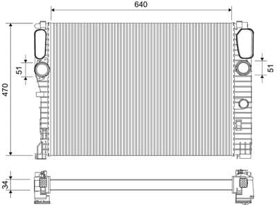 Radiador, refrigeración del motor VALEO 701872