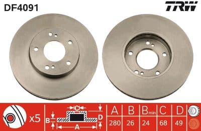 Disco de freno TRW DF4091