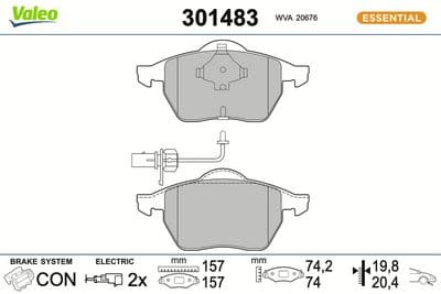 Juego de balatas de freno VALEO 301483