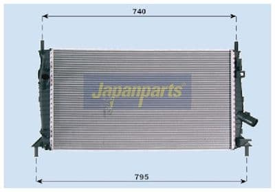 Radiador, refrigeración del motor JAPANPARTS RDA053081