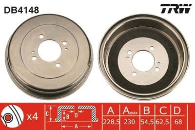 Tambor de freno TRW DB4148