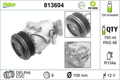 Compresor, aire acondicionado VALEO 813604