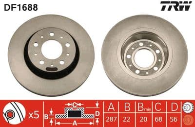 Disco de freno TRW DF1688