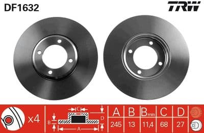 Disco de freno TRW DF1632
