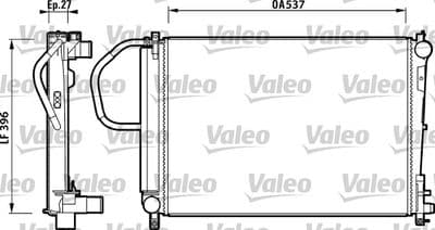 Radiador, refrigeración del motor VALEO 732883