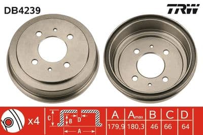 Tambor de freno TRW DB4239