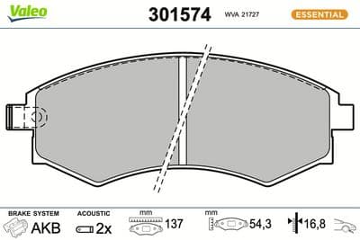 Juego de balatas de freno VALEO 301574