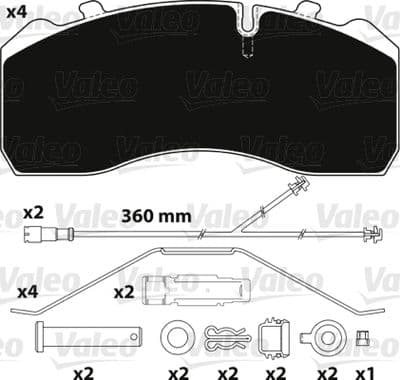 Juego de balatas de freno VALEO 882206