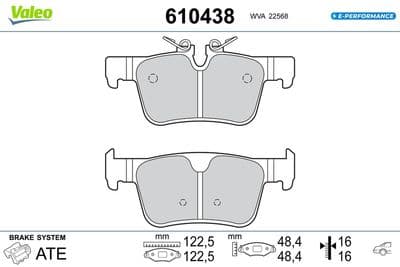 Juego de balatas de freno VALEO 610438