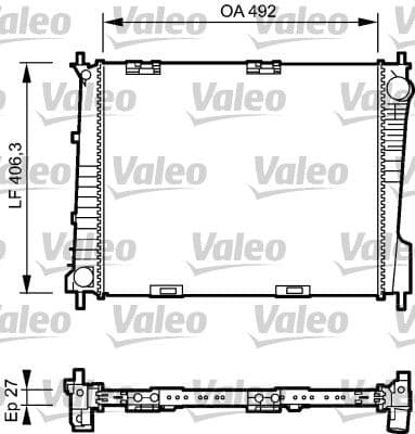 Radiador, refrigeración del motor VALEO 734462
