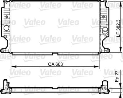 Radiador, refrigeración del motor VALEO 735188