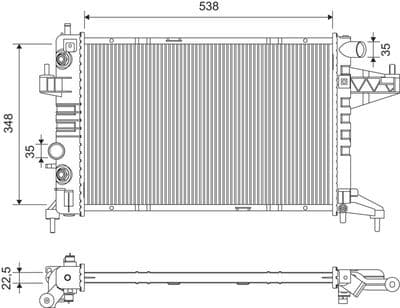 Radiador, refrigeración del motor VALEO 701414