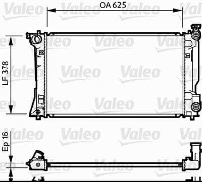 Radiador, refrigeración del motor VALEO 734712