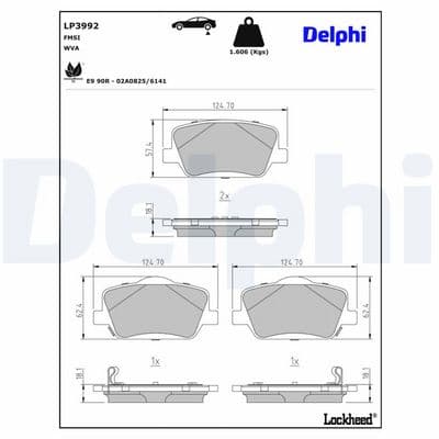 Juego de balatas de freno DELPHI LP3992