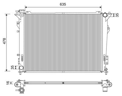 Radiador, refrigeración del motor VALEO 701209