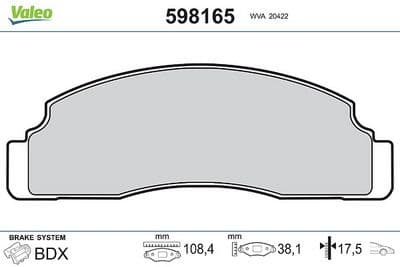 Juego de balatas de freno VALEO 598165