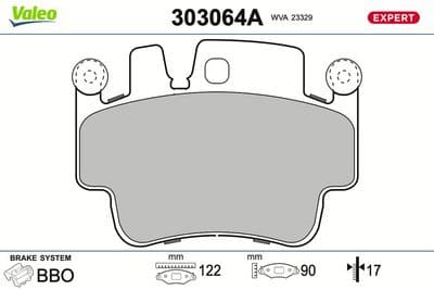 Juego de balatas de freno VALEO 303064A