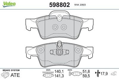 Juego de balatas de freno VALEO 598802