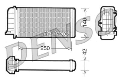 Radiador de calefacción, calefacción interior DENSO DRR09002