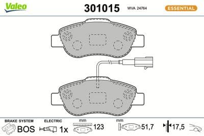 Juego de balatas de freno VALEO 301015