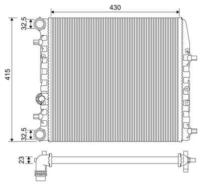Radiador, refrigeración del motor VALEO 733062