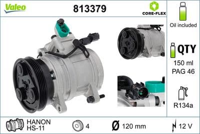 Compresor, aire acondicionado VALEO 813379