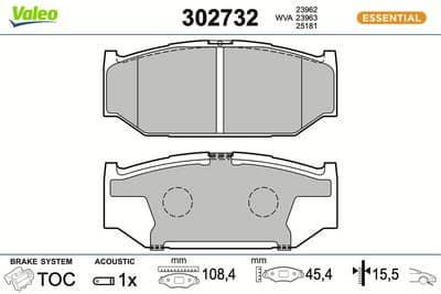 Juego de balatas de freno VALEO 302732
